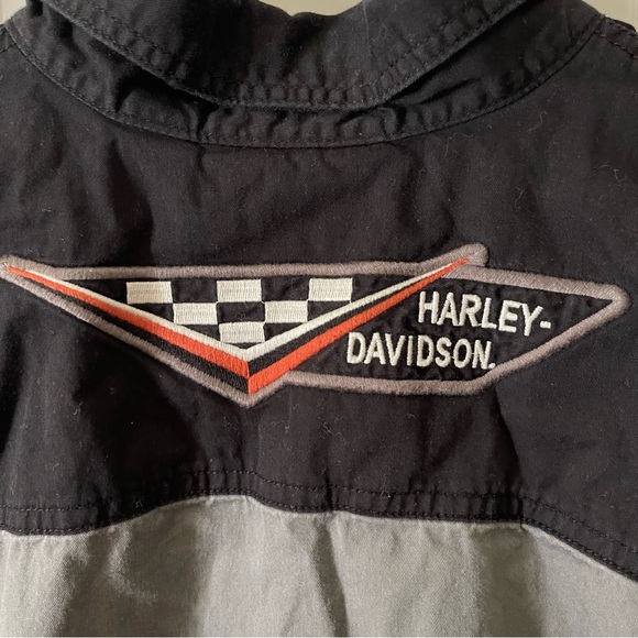 Vintage Y2K Harley Davidson Embroidered Double Pocket Button Up Shirt Size M - Picture 6 of 6
